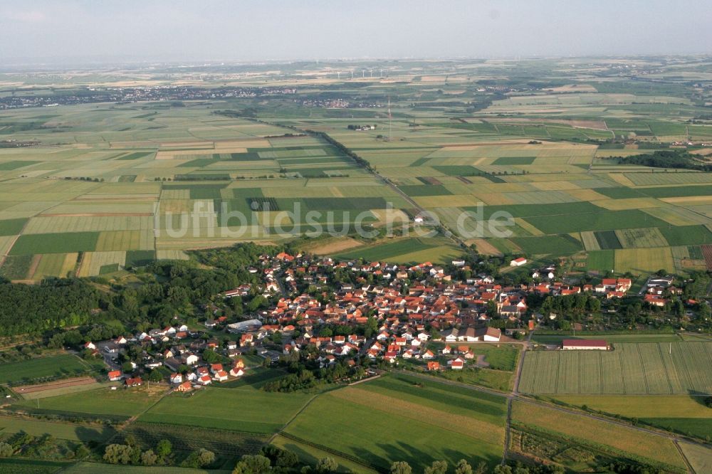 Luftaufnahme Ober-Hildesheim - Ortsansicht von Ober-Hilbersheim im Bundesland Rheinland-Pfalz