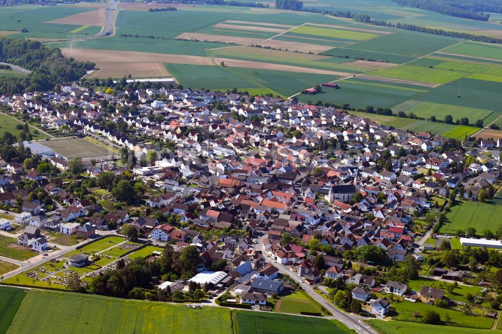 Luftaufnahme Ober-Wöllstadt - Ortsansicht in Ober-Wöllstadt im Bundesland Hessen, Deutschland