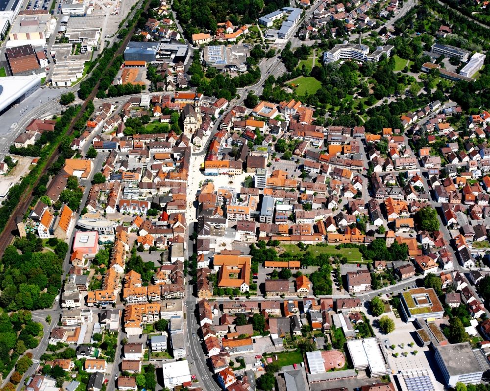 Obereisesheim von oben - Ortsansicht in Obereisesheim im Bundesland Baden-Württemberg, Deutschland