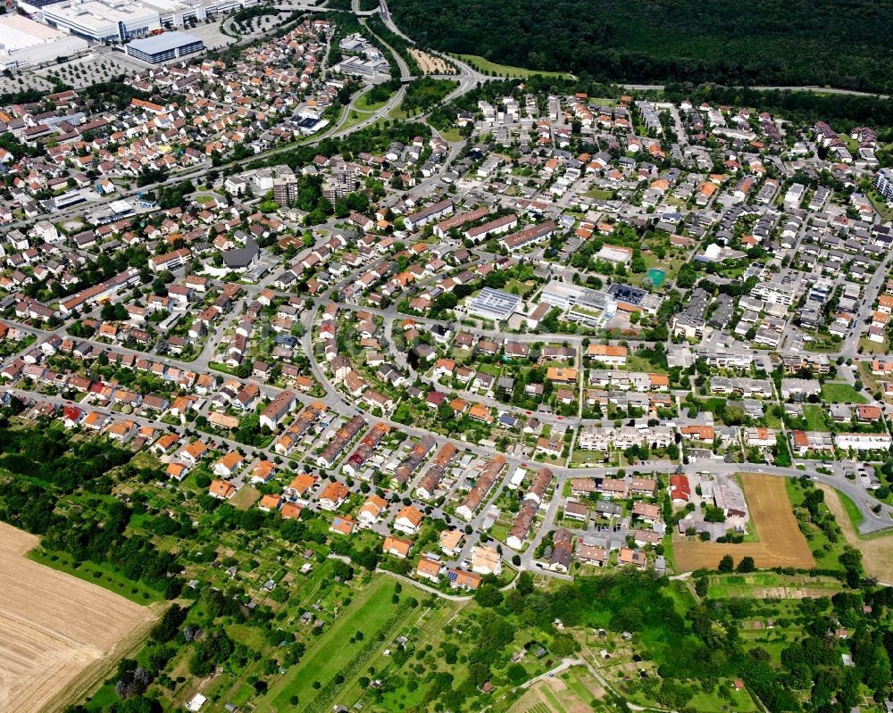 Obereisesheim von oben - Ortsansicht in Obereisesheim im Bundesland Baden-Württemberg, Deutschland