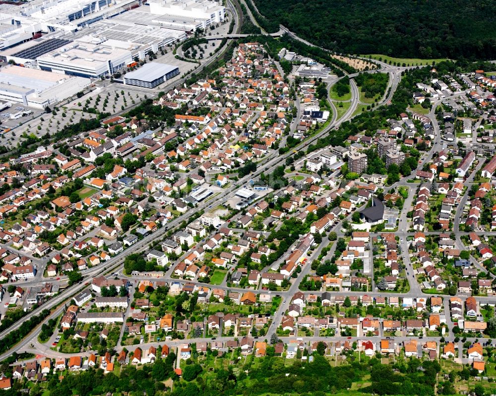 Obereisesheim aus der Vogelperspektive: Ortsansicht in Obereisesheim im Bundesland Baden-Württemberg, Deutschland