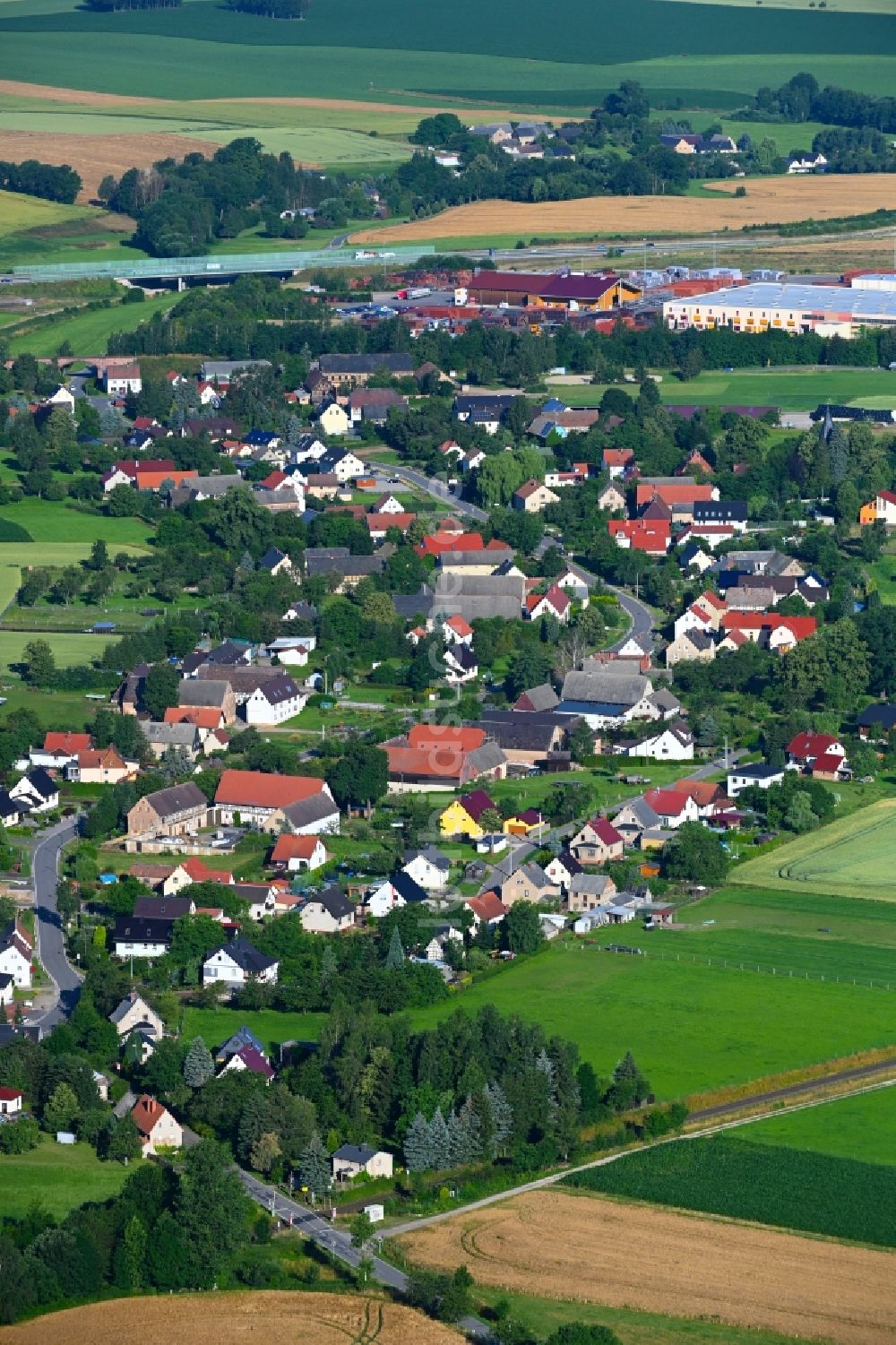 Luftbild Obergräfenhain - Ortsansicht in Obergräfenhain im Bundesland Sachsen, Deutschland