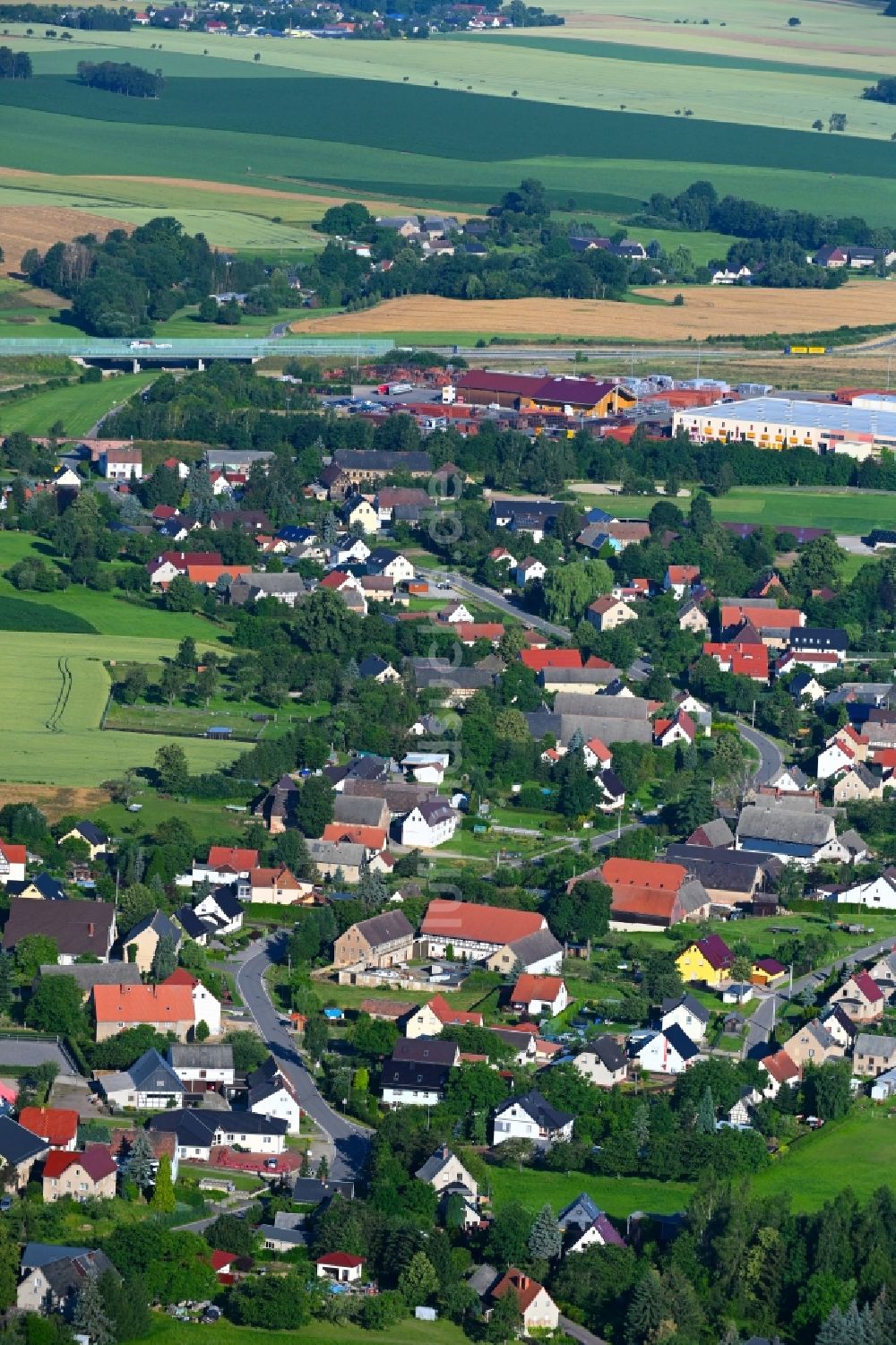 Luftaufnahme Obergräfenhain - Ortsansicht in Obergräfenhain im Bundesland Sachsen, Deutschland