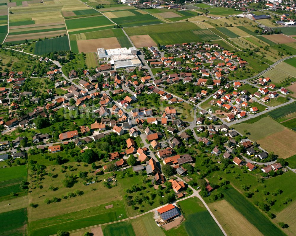 Oberhaugstett von oben - Ortsansicht in Oberhaugstett im Bundesland Baden-Württemberg, Deutschland