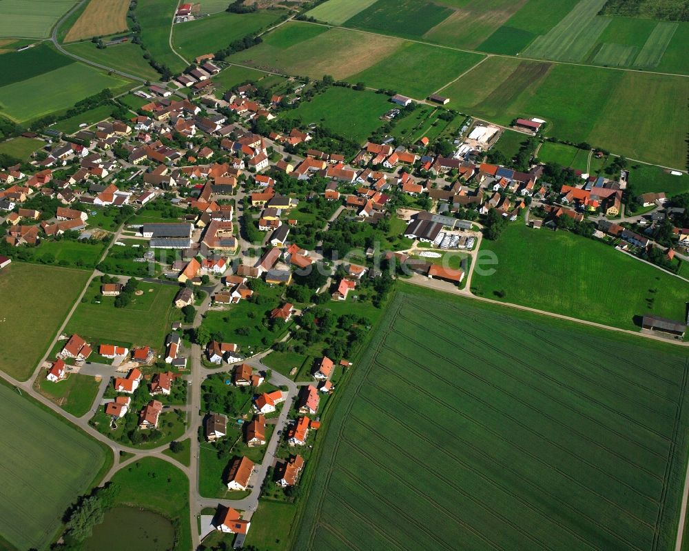 Luftaufnahme Obermögersheim - Ortsansicht in Obermögersheim im Bundesland Bayern, Deutschland