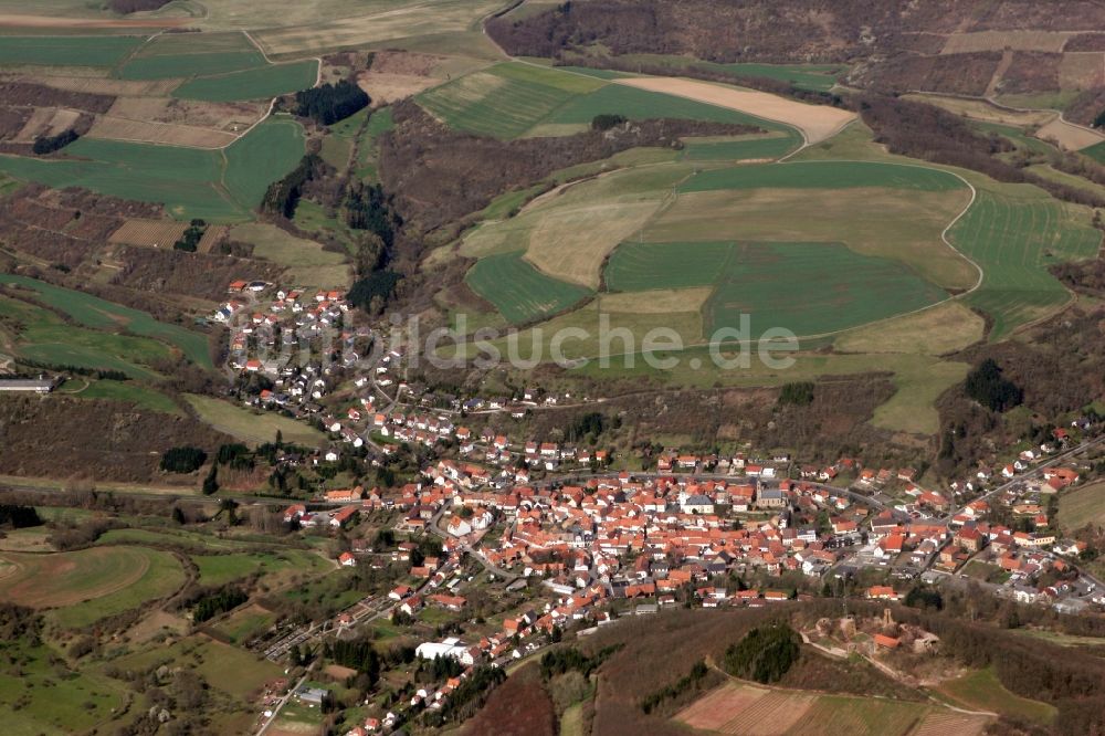 Luftaufnahme Obermoschel - Ortsansicht von Obermoschel im Bundesland Rheinland-Pfalz