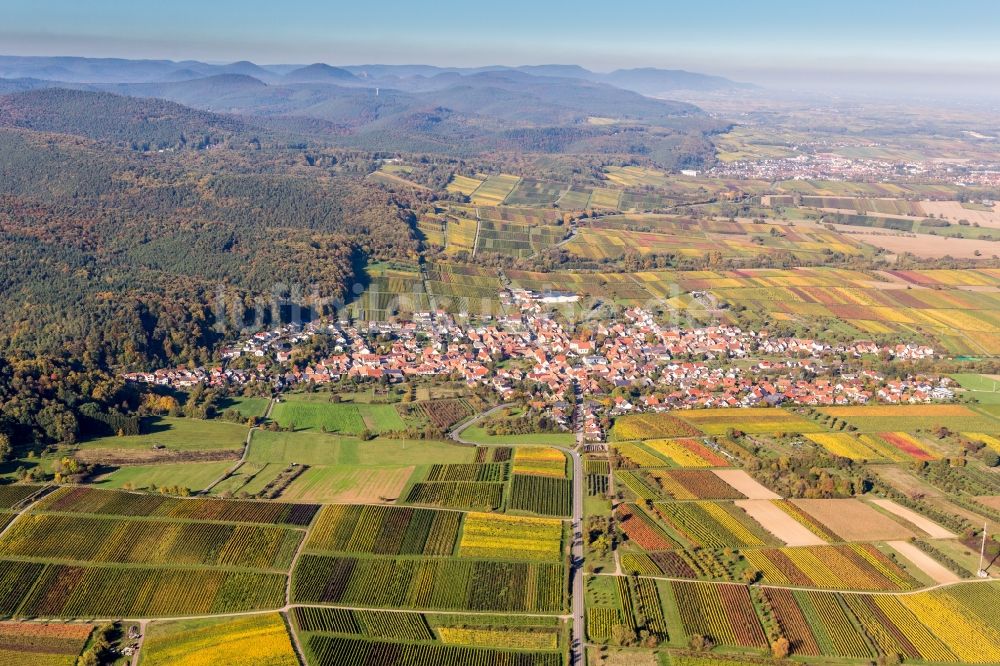 Oberotterbach von oben - Ortsansicht in Oberotterbach im Bundesland Rheinland-Pfalz, Deutschland