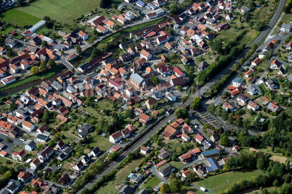 Obersinn aus der Vogelperspektive: Ortsansicht in Obersinn im Bundesland Bayern, Deutschland