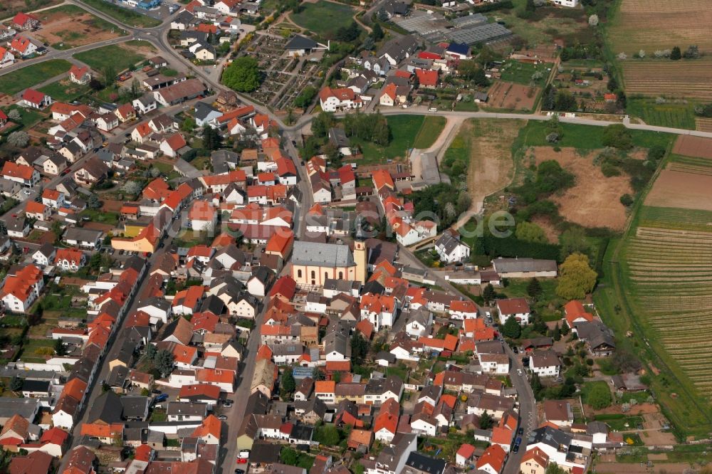 Ockenheim von oben - Ortsansicht von Ockenheim im Bundesland Rheinland-Pfalz