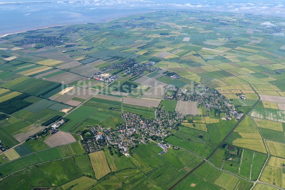 Oevenum von oben - Ortsansicht von Oevenum auf Föhr im Bundesland Schleswig-Holstein