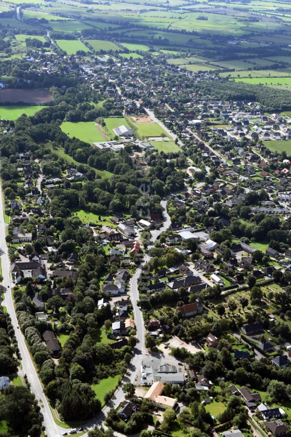 Luftaufnahme Oeversee - Ortsansicht in Oeversee im Bundesland Schleswig-Holstein