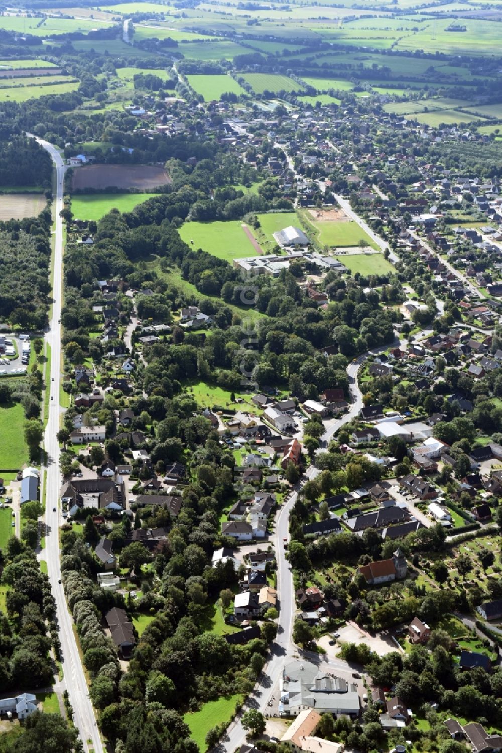 Oeversee von oben - Ortsansicht in Oeversee im Bundesland Schleswig-Holstein