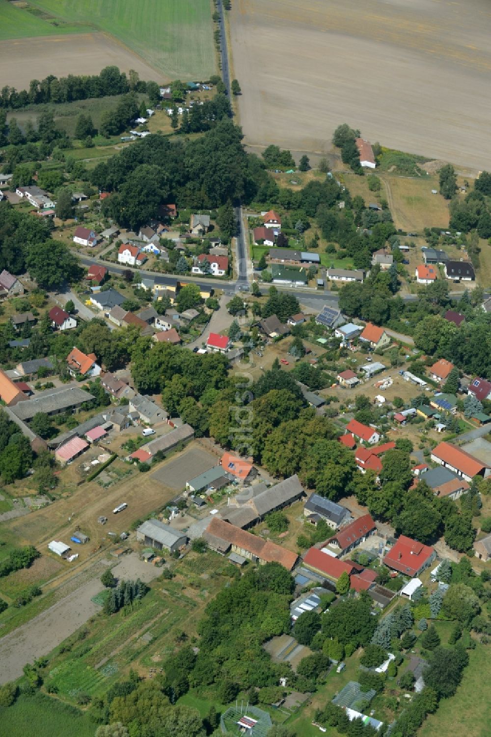 Groß Schauen von oben - Ortsansicht des Ortes Groß Schauen im Bundesland Brandenburg