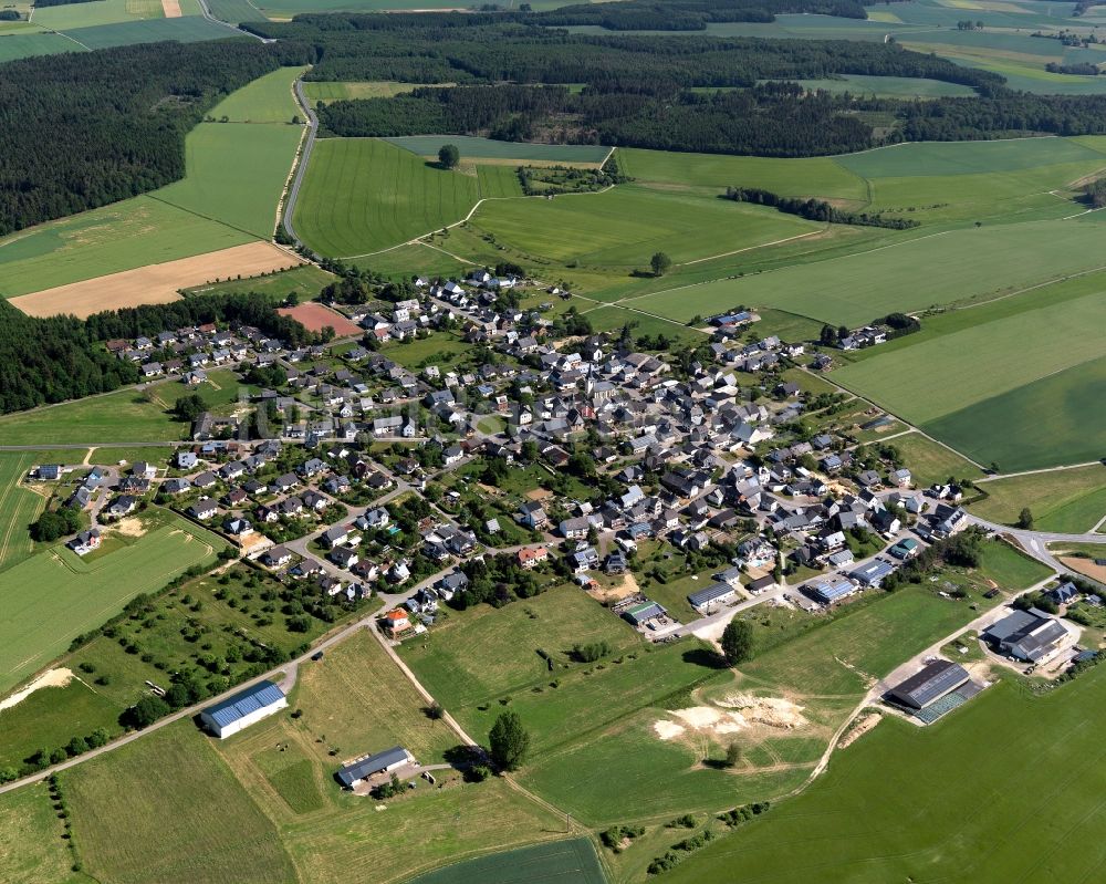 Luftaufnahme Dickenschied - Ortsansicht der Ortsgemeinde Dickenschied im Bundesland Rheinland-Pfalz