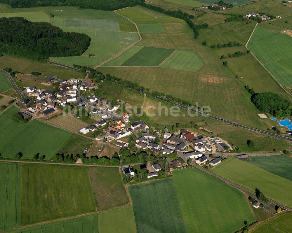 Ebertshausen aus der Vogelperspektive: Ortsansicht der Ortsgemeinde Ebertshausen im Bundesland Rheinland-Pfalz