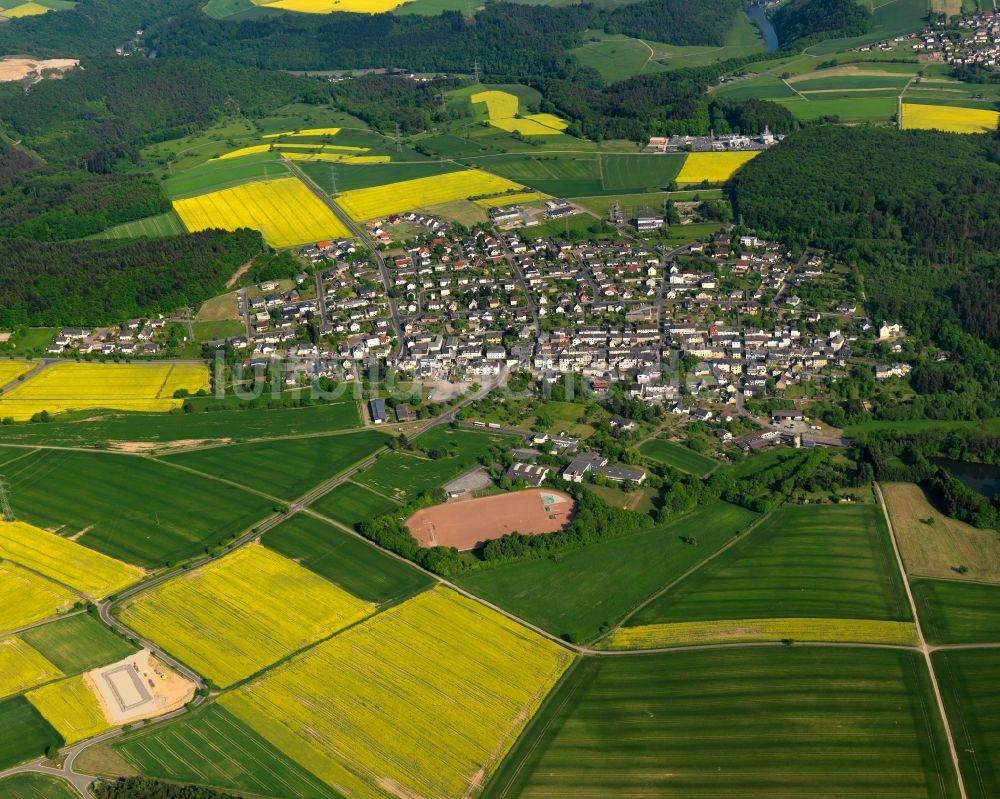 Holzappel aus der Vogelperspektive: Ortsansicht der Ortsgemeinde Holzappel im Bundesland Rheinland-Pfalz