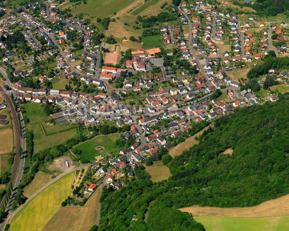 Hoppstädten von oben - Ortsansicht der Ortsgemeinde Hoppstädten im Bundesland Rheinland-Pfalz