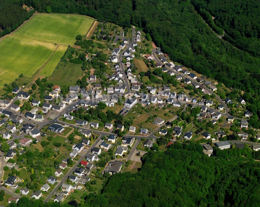 Kirschweiler von oben - Ortsansicht der Ortsgemeinde Kirschweiler im Bundesland Rheinland-Pfalz