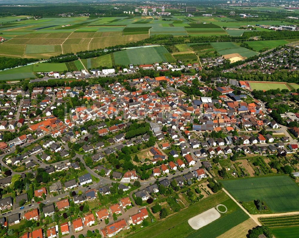 Klein-Winternheim von oben - Ortsansicht der Ortsgemeinde Klein-Winternheim im Bundesland Rheinland-Pfalz