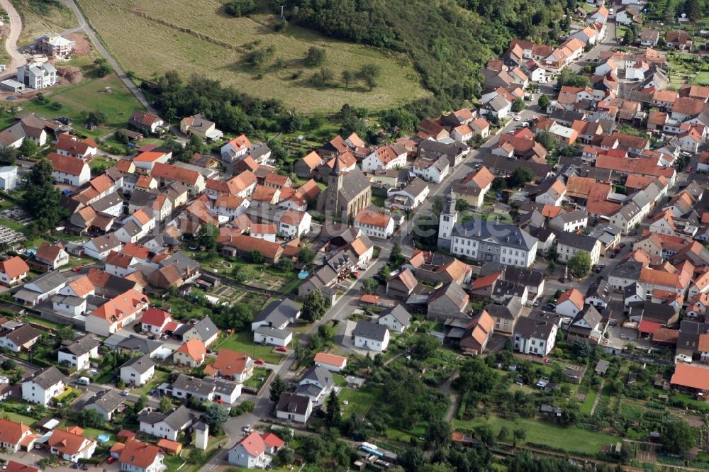 Merxheim aus der Vogelperspektive: Ortsansicht der Ortsgemeinde Merxheim an der Nahe im Bundesland Rheinland-Pfalz