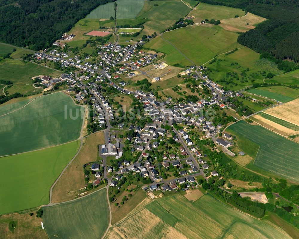 Mörschied von oben - Ortsansicht der Ortsgemeinde Mörschied im Bundesland Rheinland-Pfalz