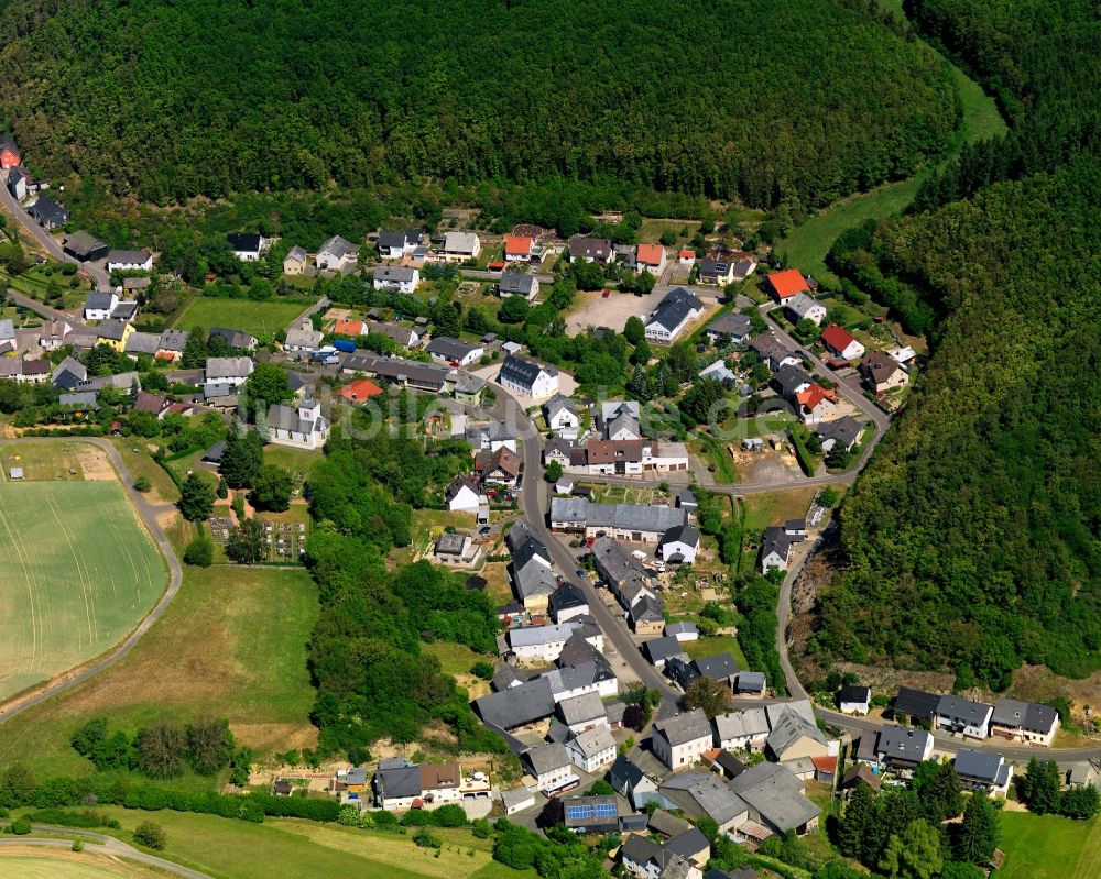 Niederhosenbach aus der Vogelperspektive: Ortsansicht der Ortsgemeinde Niederhosenbach im Bundesland Rheinland-Pfalz