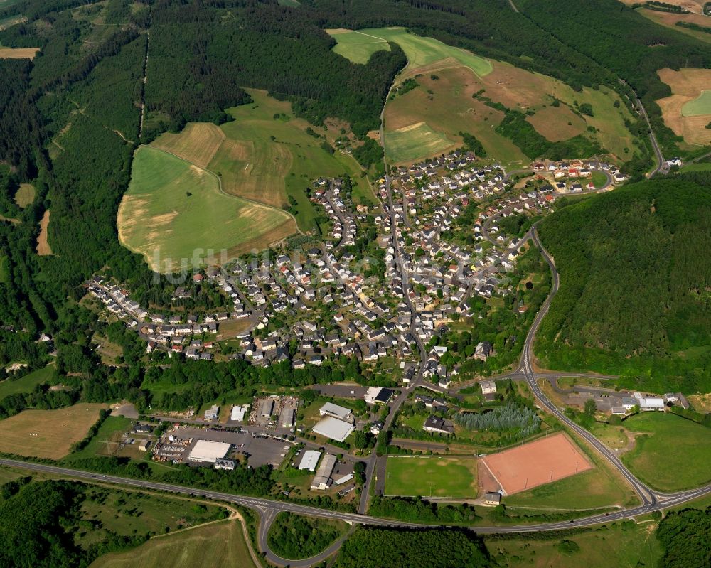 Niederwörresbach von oben - Ortsansicht der Ortsgemeinde Niederwörresbach im Bundesland Rheinland-Pfalz