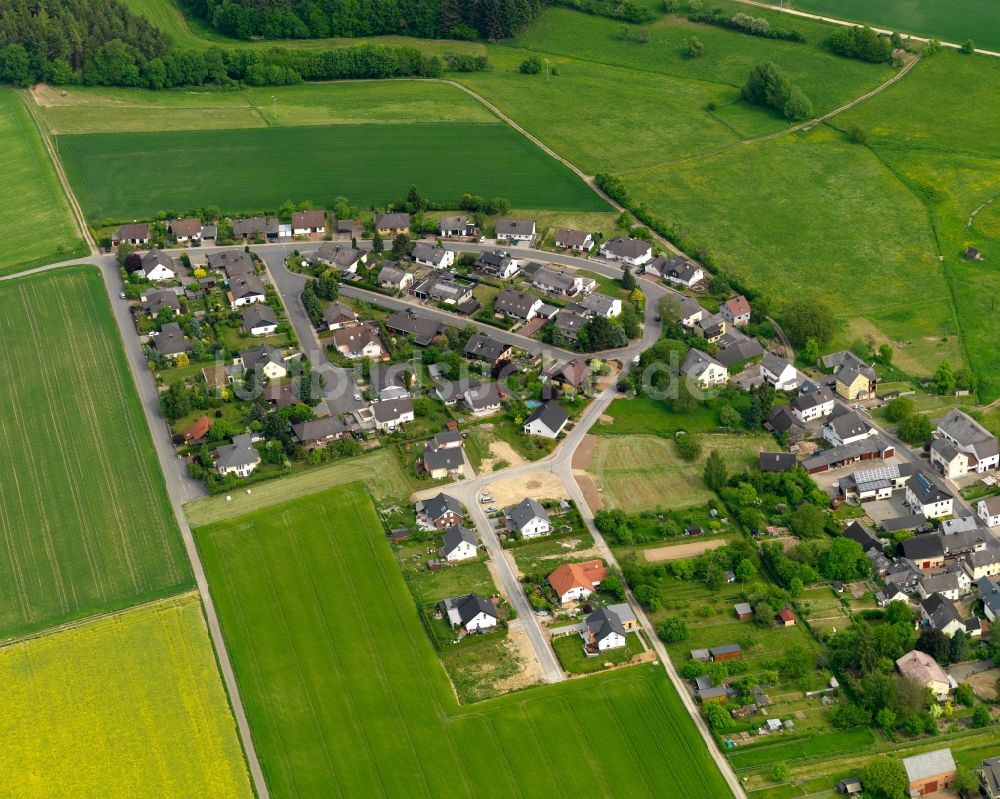 Rettershain von oben - Ortsansicht der Ortsgemeinde Rettershain im Bundesland Rheinland-Pfalz