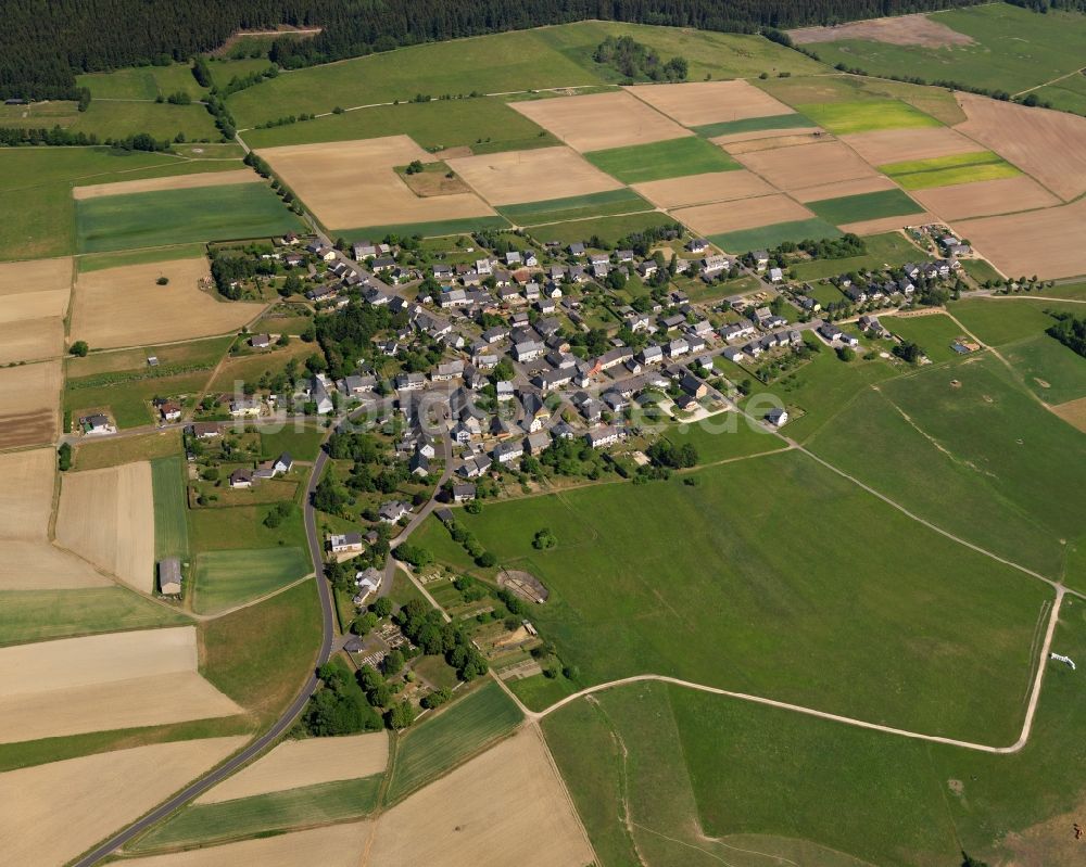 Wirschweiler aus der Vogelperspektive: Ortsansicht der Ortsgemeinde Wirschweiler im Bundesland Rheinland-Pfalz