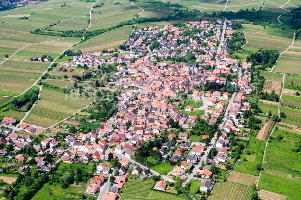 Landau in der Pfalz aus der Vogelperspektive: Ortsansicht im Ortsteil Arzheim in Landau in der Pfalz im Bundesland Rheinland-Pfalz