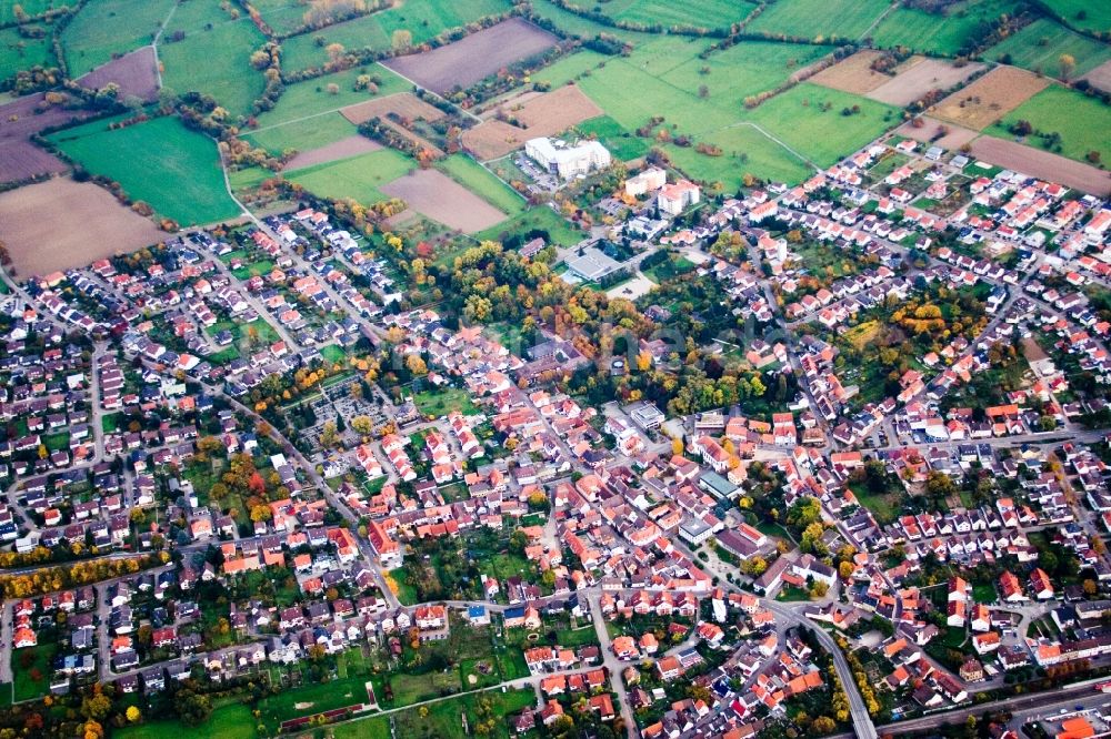 Bad Schönborn von oben - Ortsansicht im Ortsteil Bad Langenbrücken in Bad Schönborn im Bundesland Baden-Württemberg