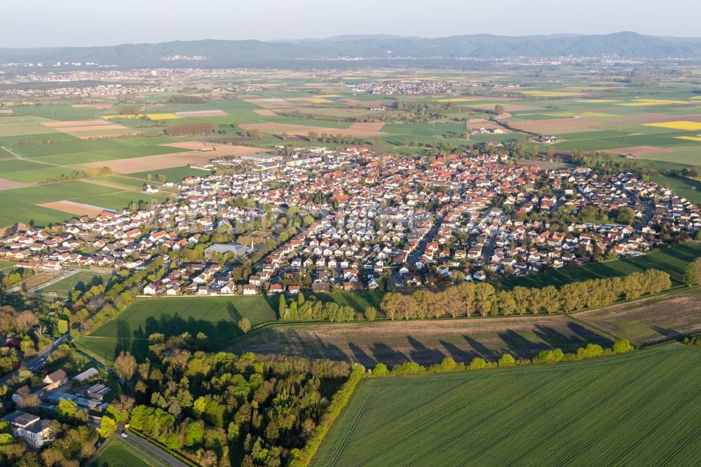 Riedstadt von oben - Ortsansicht im Ortsteil Crumstadt in Riedstadt im Bundesland Hessen, Deutschland