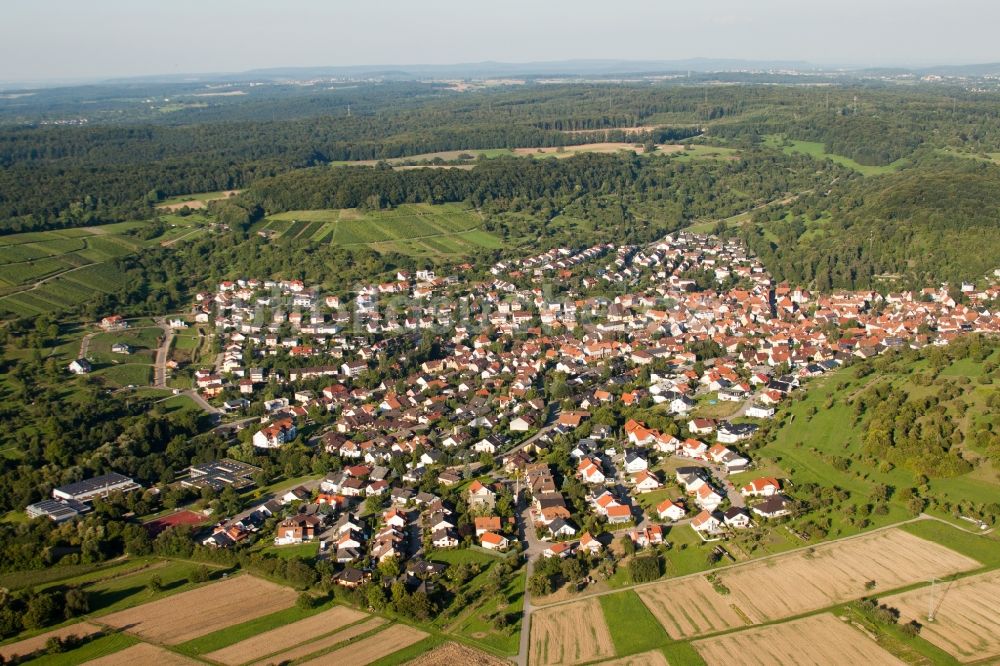 Keltern von oben - Ortsansicht im Ortsteil Dietlingen in Keltern im Bundesland Baden-Württemberg