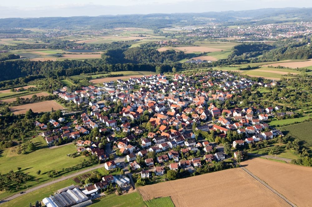 Burgstetten von oben - Ortsansicht im Ortsteil Erbstetten in Burgstetten im Bundesland Baden-Württemberg