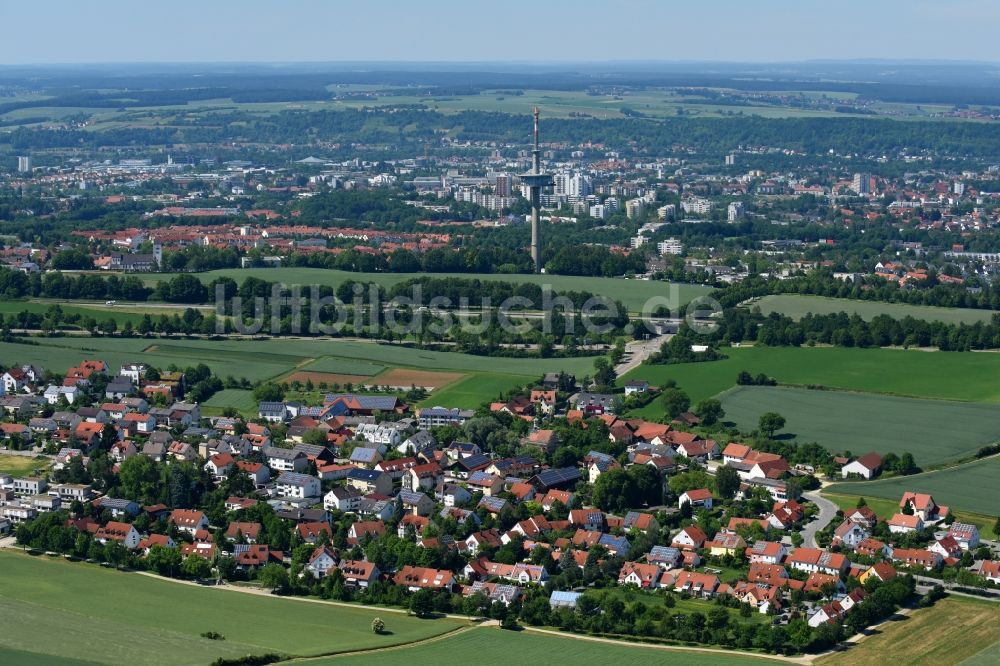 Regensburg von oben - Ortsansicht im Ortsteil Graß in Regensburg im Bundesland Bayern, Deutschland