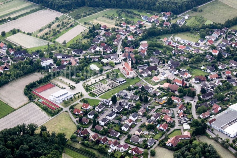 Achern aus der Vogelperspektive: Ortsansicht im Ortsteil Großweier in Achern im Bundesland Baden-Württemberg