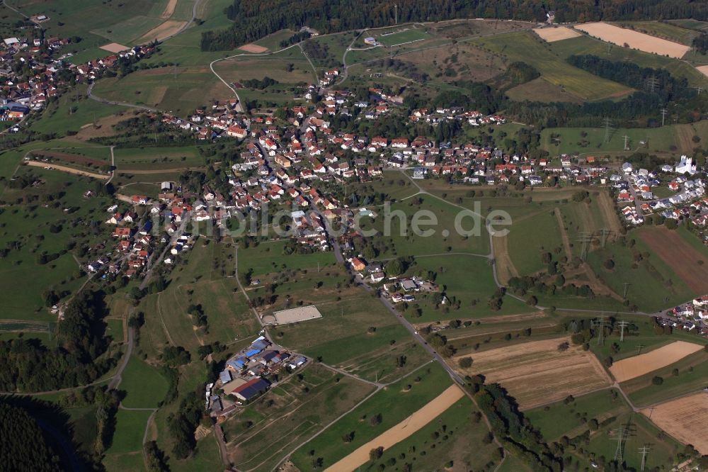 Rheinfelden (Baden) aus der Vogelperspektive: Ortsansicht im Ortsteil Karsau in Rheinfelden (Baden) im Bundesland Baden-Württemberg