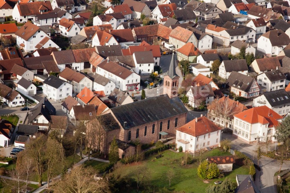 Luftbild Au am Rhein - Ortsansicht im Ortsteil Neuburgweier in Au am Rhein im Bundesland Baden-Württemberg