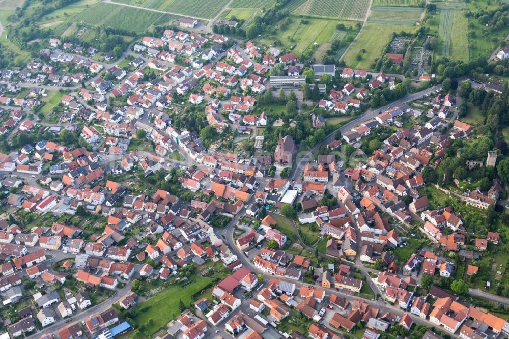 Luftbild Bruchsal - Ortsansicht im Ortsteil Obergrombach in Bruchsal im Bundesland Baden-Württemberg, Deutschland