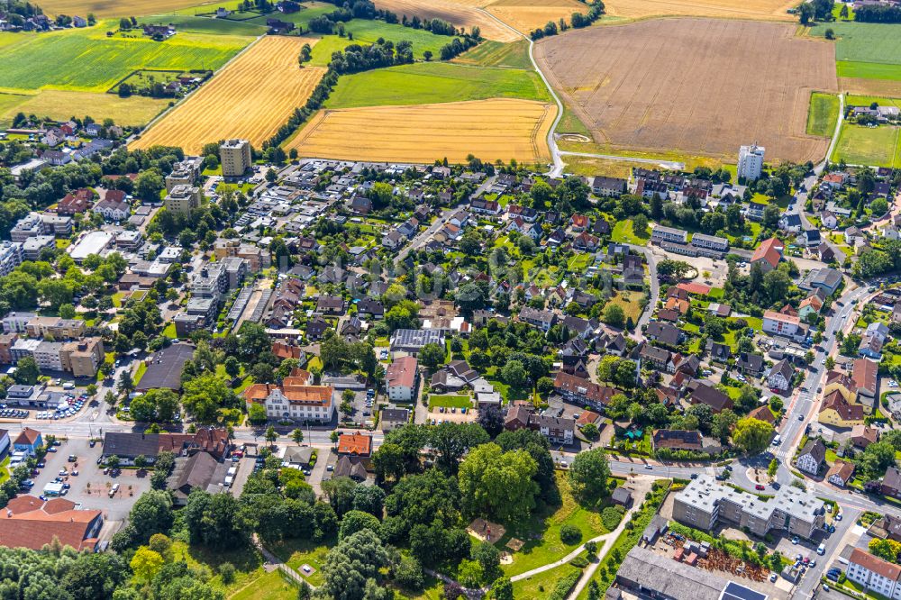 Hamm aus der Vogelperspektive: Ortsansicht im Ortsteil Pelkum in Hamm im Bundesland Nordrhein-Westfalen, Deutschland