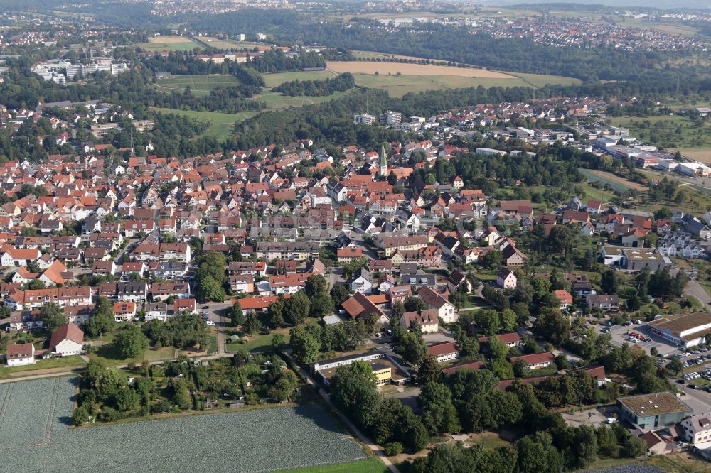 Stuttgart von oben - Ortsansicht im Ortsteil Plieningen in Stuttgart im Bundesland Baden-Württemberg