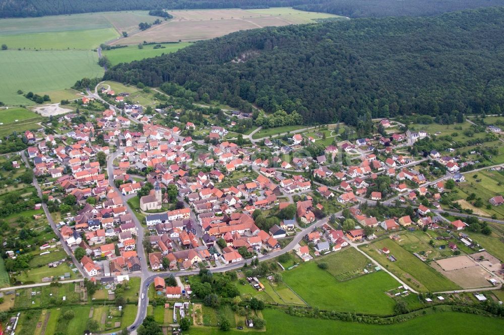 Luftbild Grabfeld - Ortsansicht im Ortsteil Queienfeld in Grabfeld im Bundesland Thüringen, Deutschland