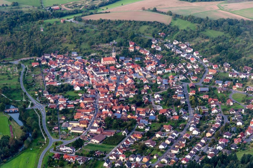 Wertheim von oben - Ortsansicht im Ortsteil Reicholzheim in Wertheim im Bundesland Baden-Württemberg, Deutschland