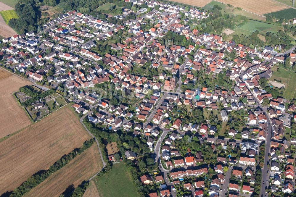 Stutensee von oben - Ortsansicht im Ortsteil Staffort in Stutensee im Bundesland Baden-Württemberg, Deutschland