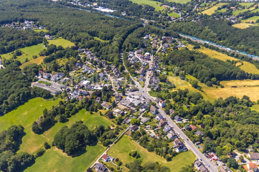 Luftaufnahme Gevelsberg - Ortsansicht im Ortsteil Uellendahl in Gevelsberg im Bundesland Nordrhein-Westfalen, Deutschland