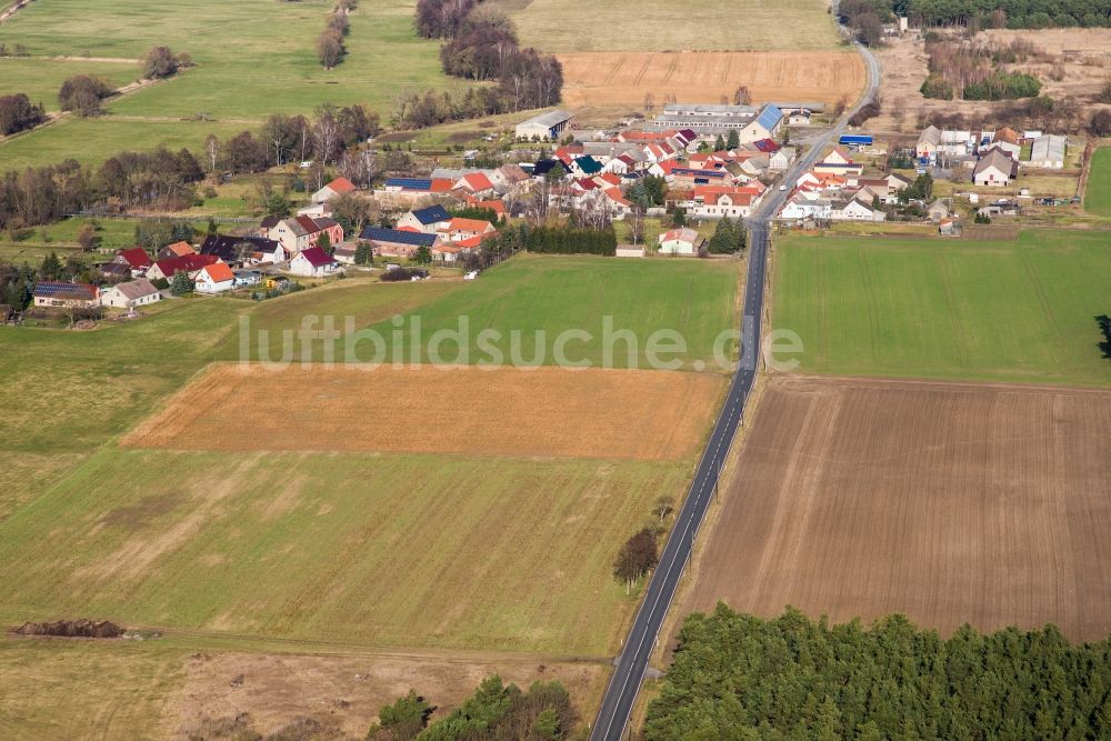 Luftaufnahme Planetal - Ortsansicht im Ortsteil Ziesow in Planetal im Bundesland Brandenburg, Deutschland