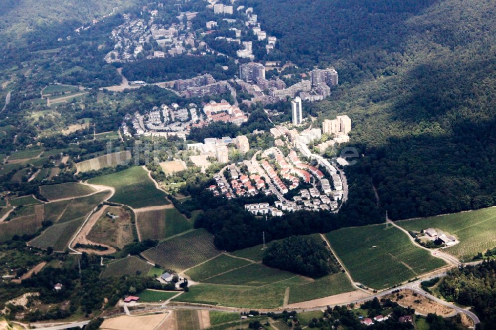 Luftbild Heidelberg - Ortsansicht der Ortsteile Boxberg und Emmertsgrund-Süd am Hang der südlichen Bergstraße in Heidelberg im Bundesland Baden-Württemberg