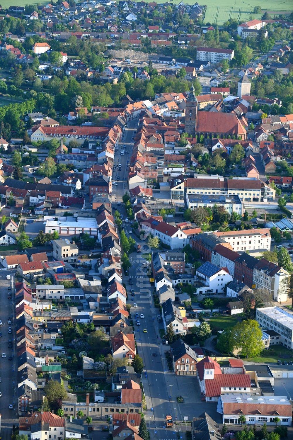 Osterburg (Altmark) von oben - Ortsansicht in Osterburg (Altmark) im Bundesland Sachsen-Anhalt, Deutschland