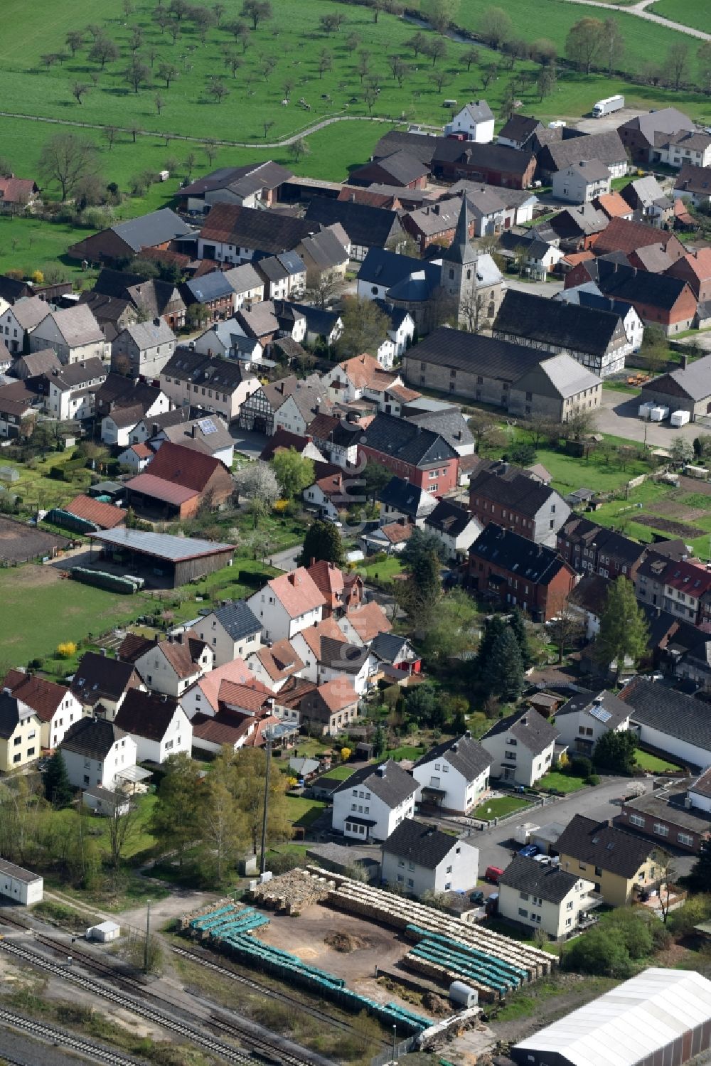 Luftbild Ottbergen - Ortsansicht in Ottbergen im Bundesland Nordrhein-Westfalen