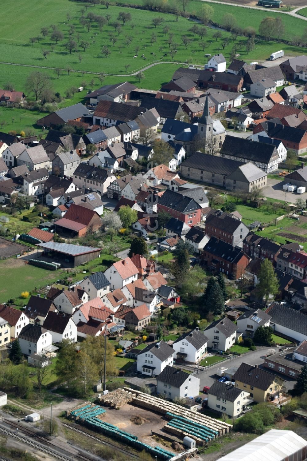 Luftaufnahme Ottbergen - Ortsansicht in Ottbergen im Bundesland Nordrhein-Westfalen